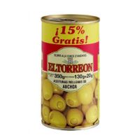 ACEITUNAS RELLENAS DE ANCHOA 300+15% EL TORREON 